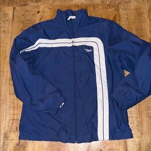 Reebok Navy and White Track Jacket